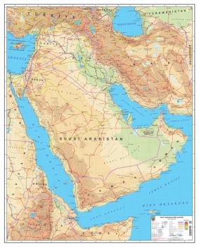 1:5.000.000 Ölçekli Raster Arap Yarımadası Fiziki Haritası