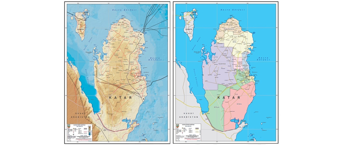 1/300.000 ölçekli Katar Siyasi ve Fiziki Haritaları satışa sunulmuştur.