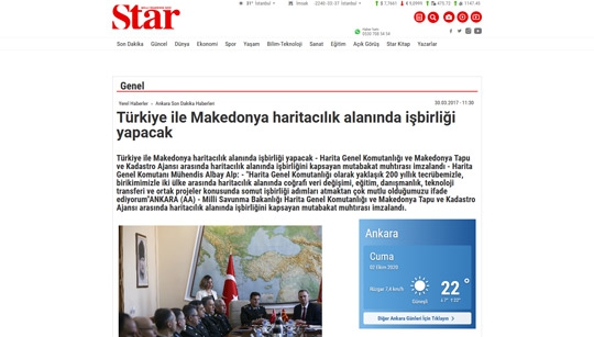 Türkiye ile Makedonya Haritacılık Alanında İşbirliği Yapacak