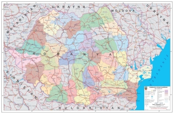 1:1.000.000 Ölçekli Raster Romanya Siyasi Haritası