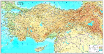 1:1.000.000 Ölçekli Raster Türkiye Fiziki Haritası