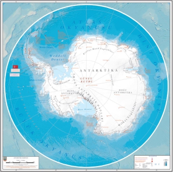 1:10.000.000 Ölçekli Antarktika Bölgesi Plastik Kabartma Haritası