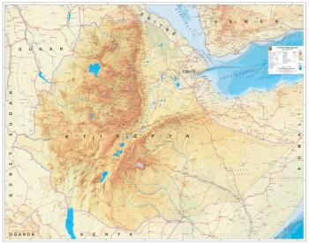 1:1.500.000 Ölçekli Raster Etiyopya Fiziki Haritası