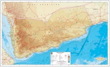 1:2.000.000 Ölçekli Raster Yemen Fiziki Haritası