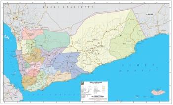 1:2.000.000 Ölçekli Raster Yemen Siyasi Haritası