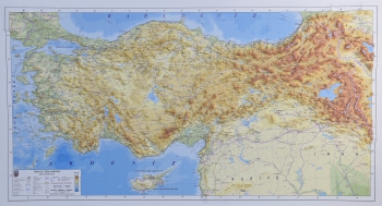 1:2.000.000 Ölçekli Türkiye Fiziki Plastik Kabartma Haritası