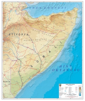 1:2.500.000 Ölçekli Raster Somali Fiziki Haritası