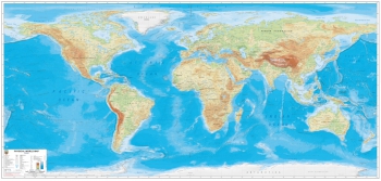 1:25.000.000 Ölçekli Raster Dünya Fiziki Haritası (Raster Physical World Map)