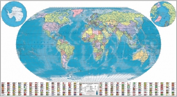 1:25.000.000 Ölçekli Raster Dünya Siyasi Bayraklı Haritası