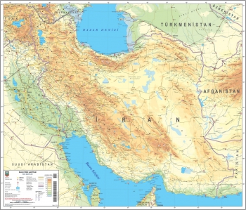 1:2.750.000 Ölçekli Raster İran Fiziki Haritası