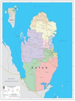 1:300.000 Ölçekli Raster Katar Siyasi Haritası