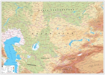 1:3.000.000 Ölçekli Raster Kazakistan Fiziki Haritası