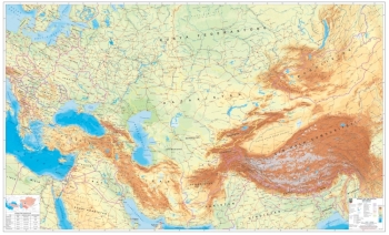 1:5.000.000 Ölçekli Raster Bağımsız Türk Cumhuriyetleri Fiziki Haritası