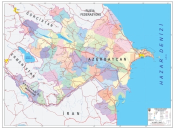 1:750.000 Ölçekli Raster Azerbaycan Siyasi Haritası