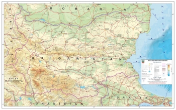1:750.000 Ölçekli Raster Bulgaristan Fiziki Haritası