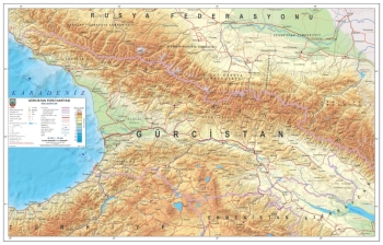 1:750.000 Ölçekli Raster Gürcistan Fiziki Haritası