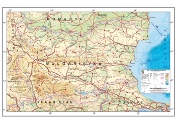 Bulgaristan Fiziki Haritası