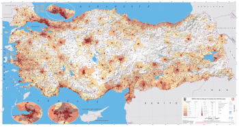 Türkiye Nüfus Dağılışı ve Yoğunluğu Haritası (2023)