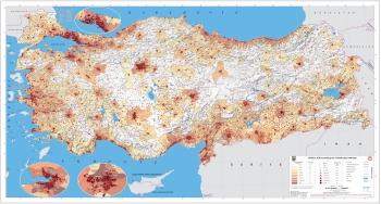 Türkiye Nüfus Dağılışı ve Yoğunluğu Haritası